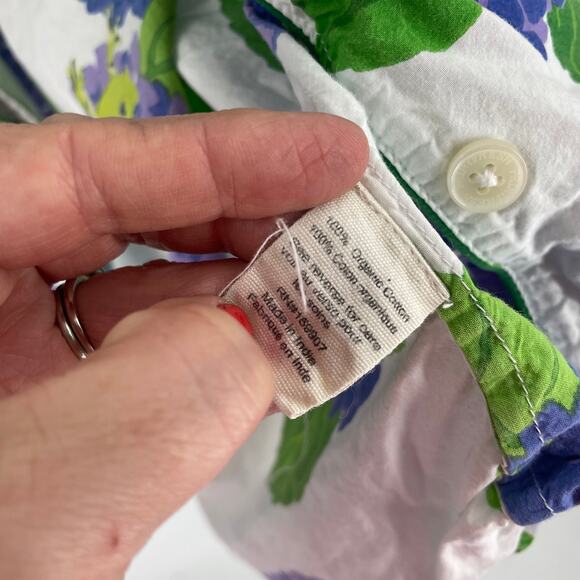 Anthropologie Printfresh Hydrangea Hideaway Pajama Set Cotton Sleepwear Size 1X - Picture 9 of 12